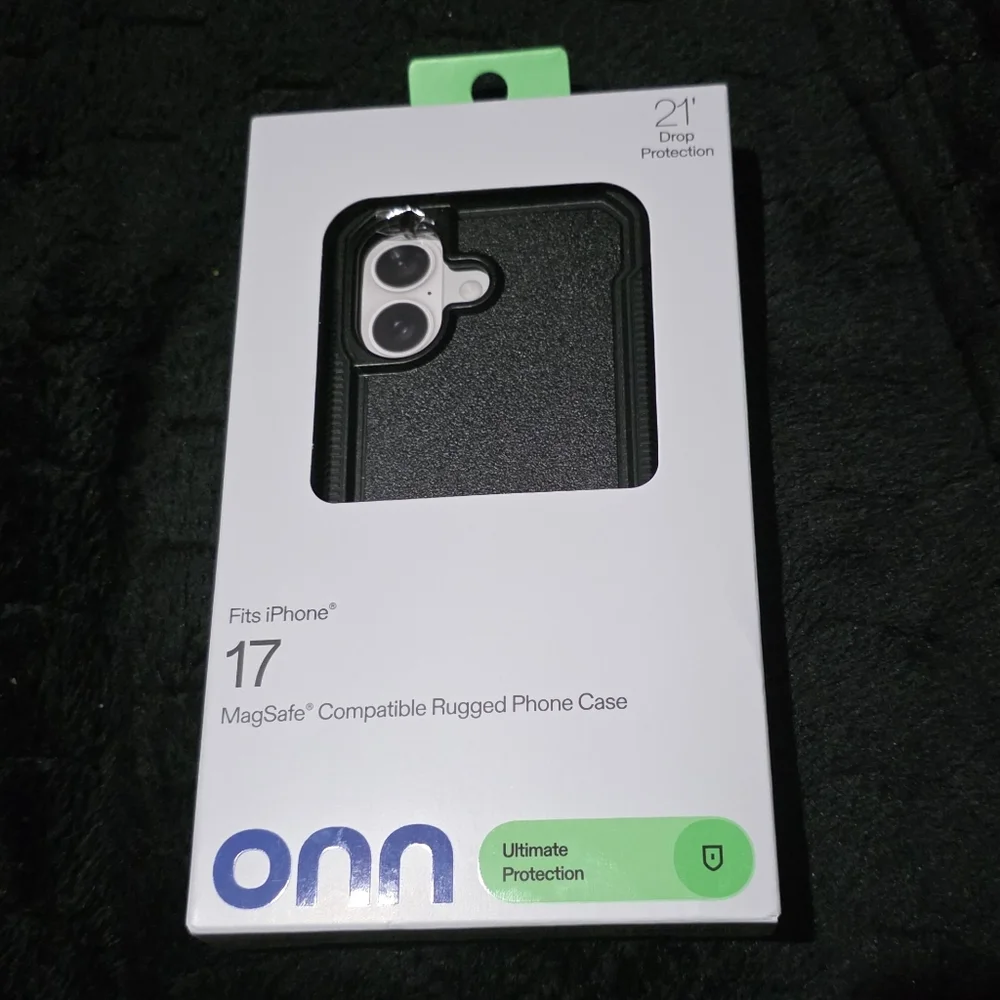 onn MagSafe Compatible Rugged Phone Case for iPhone 17 - Black New In Box